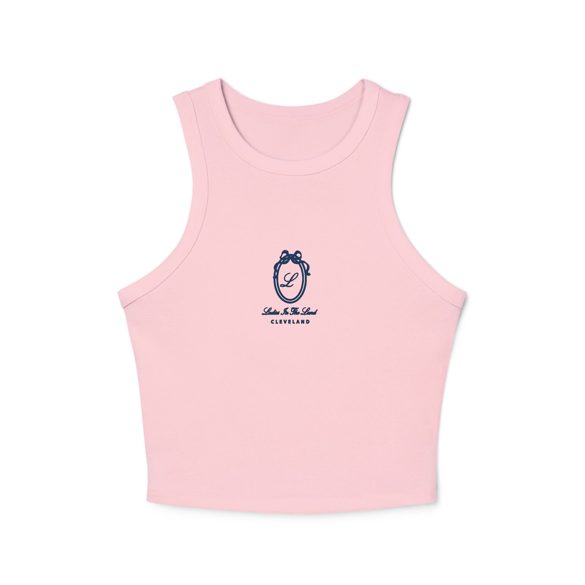 Smiling Sun Crop Tank — Women's Micro Rib Racer Tank Top