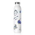 Slim Water Bottle — Blue Preppy Icons Stainless Steel Bottle ("L")