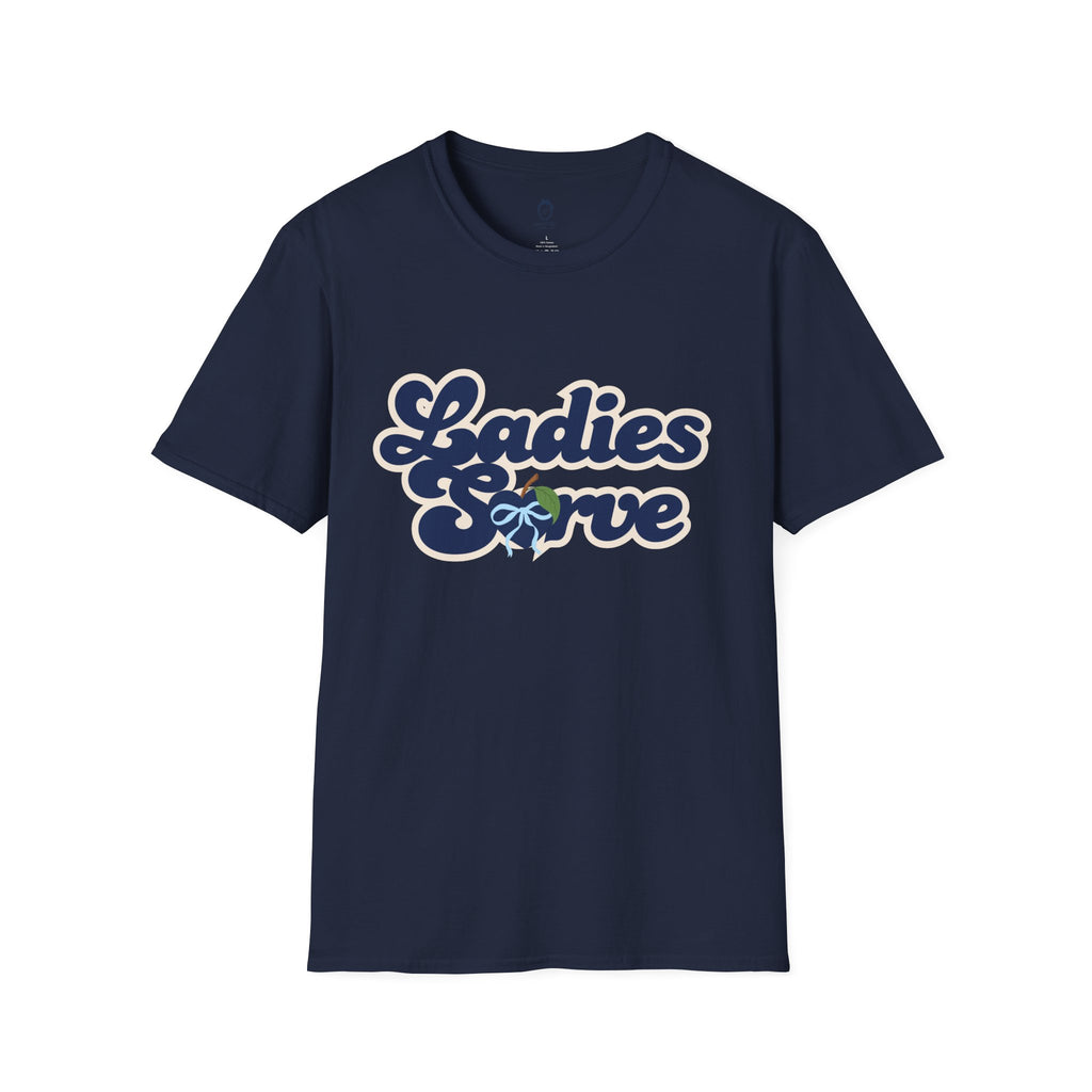 Ladies Serve T-Shirt — Retro Tennis Graphic Tee for Women