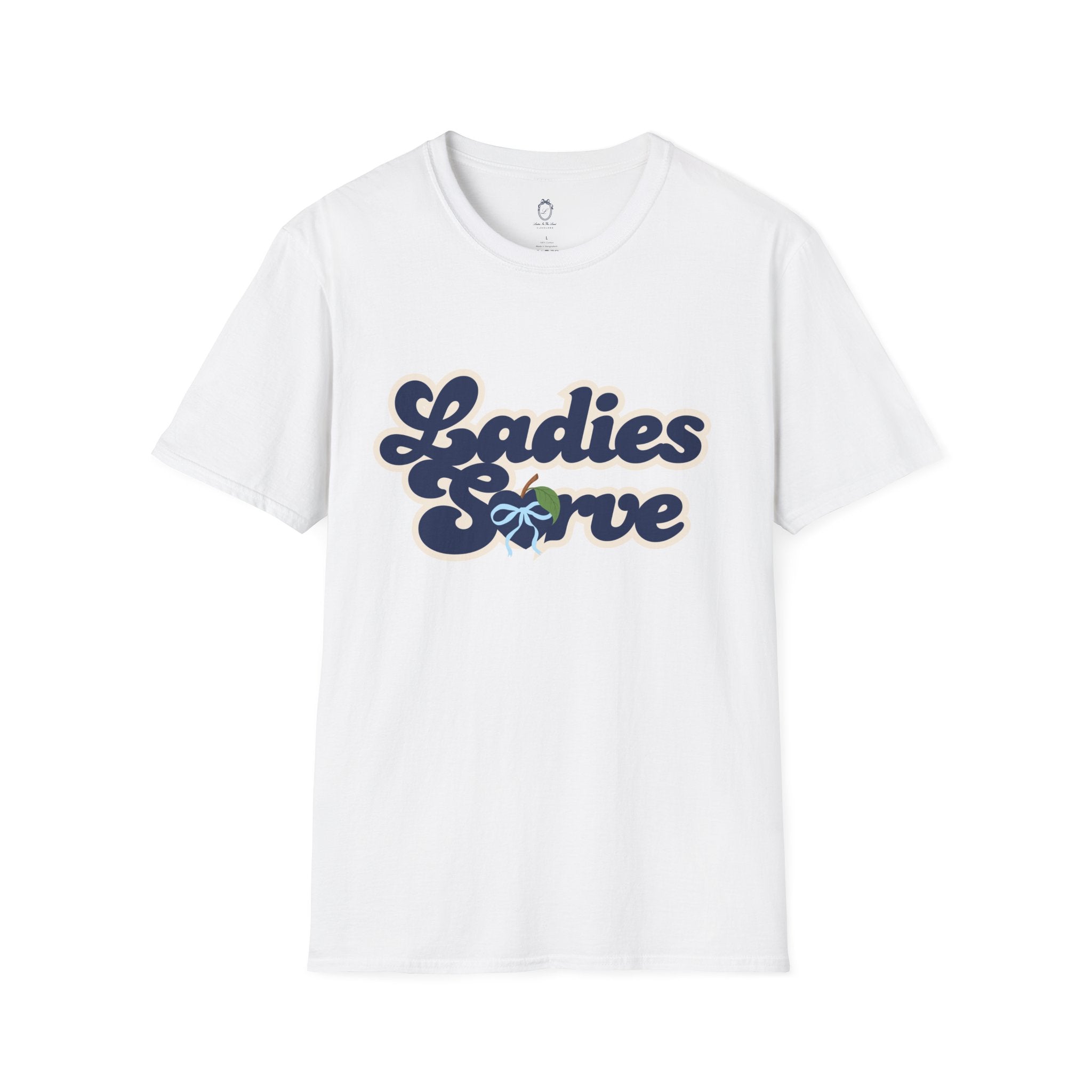 Ladies Serve T-Shirt — Retro Tennis Graphic Tee for Women