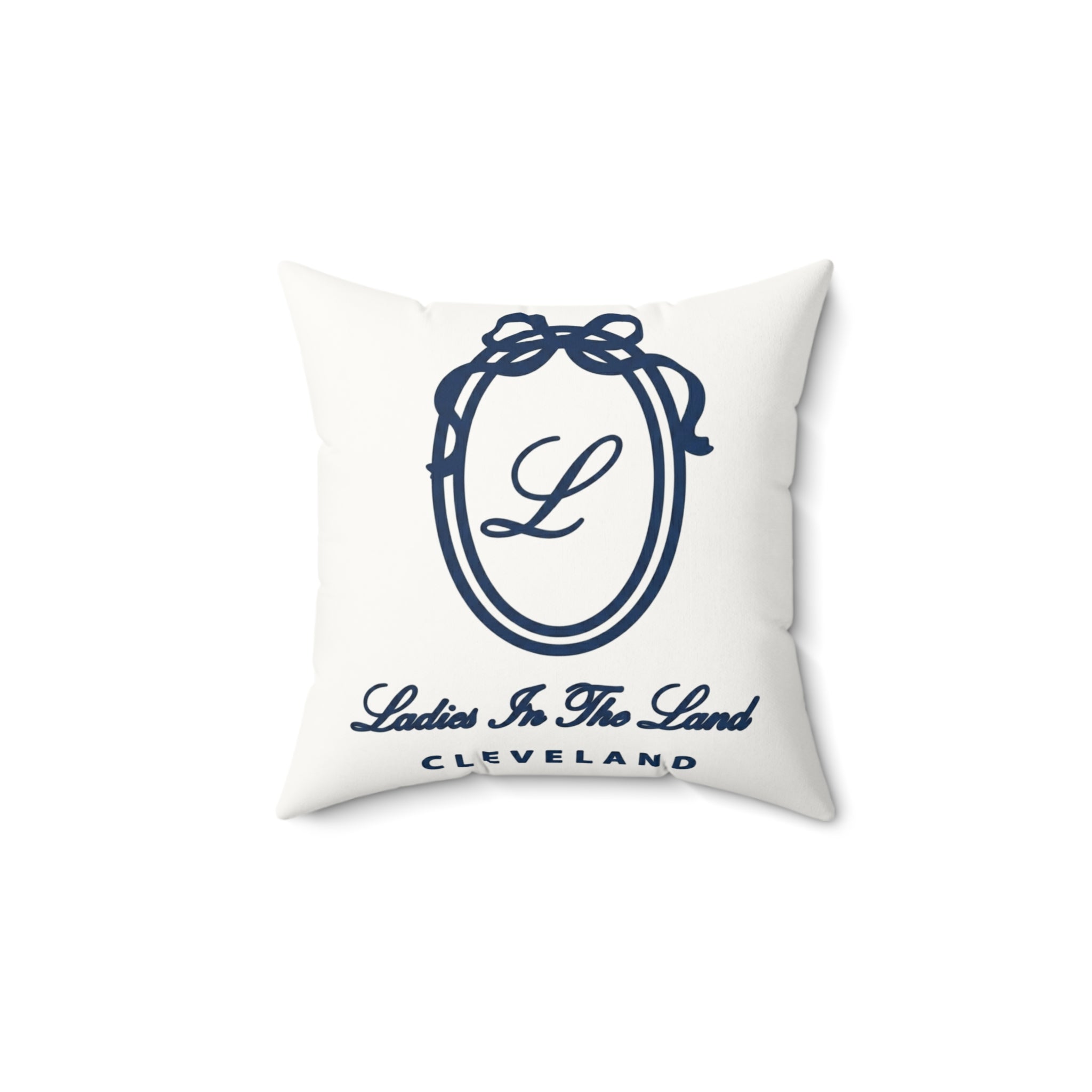 Monogrammed Ladies In The Land Cleveland Faux Suede Pillow